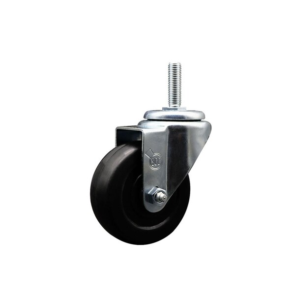35 Inch Hard Rubber Wheel Swivel 34 Inch Threaded Stem Caster Service Caster